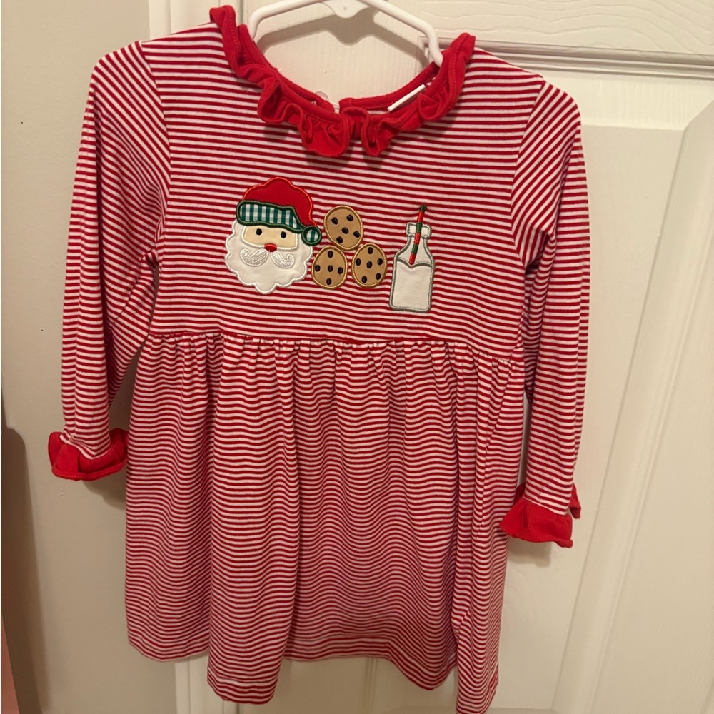 Stitchy Fish Red Striped Santa Dress